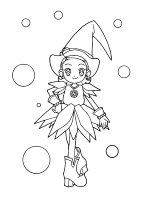 A coloring page of magical doremi